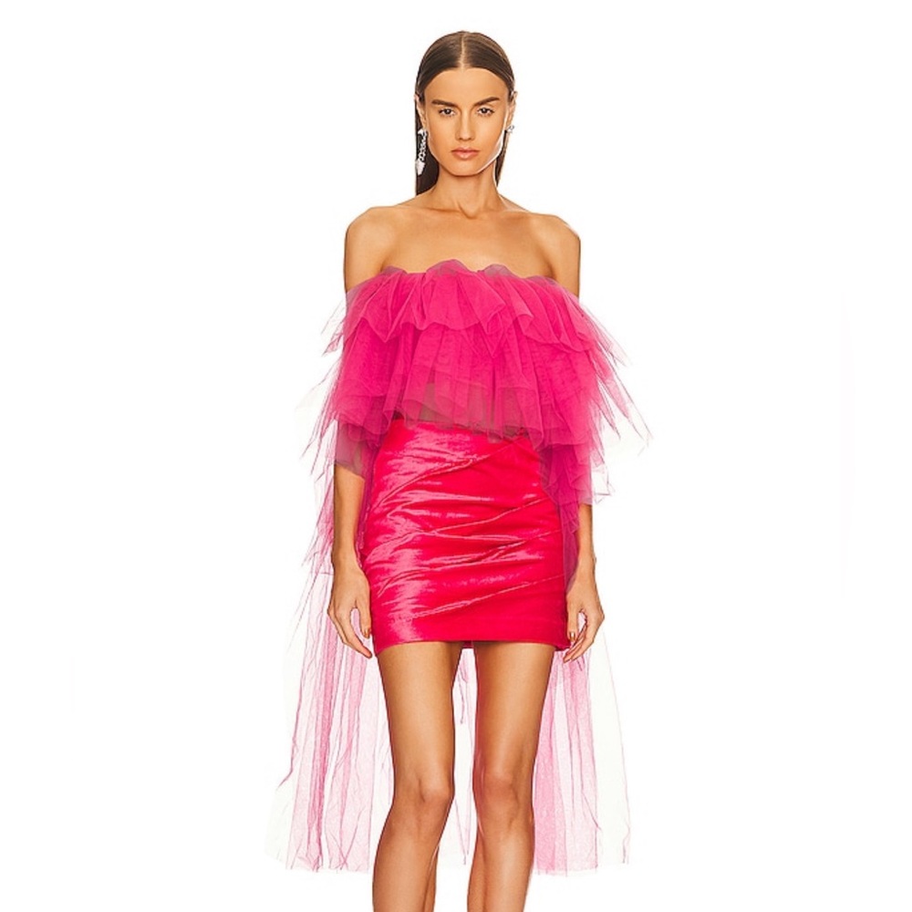 NBD Strapless Tulle Top